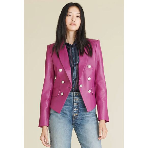 Veronica Beard Cooke Leather Dickey Jacket size 6 - Picture 1 of 6